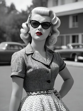 Dressing of young women in the 1950s
