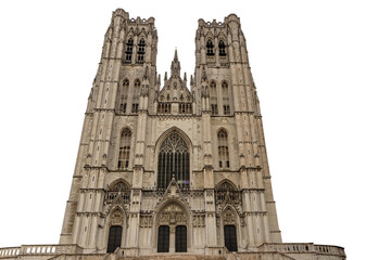St Michael and St Gudula Cathedral isolated, Brussels