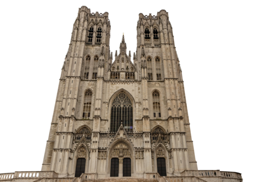 St Michael and St Gudula Cathedral isolated, Brussels
