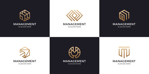 Set of corporate business financial logo design template.