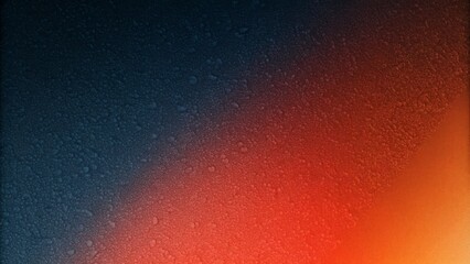 Dark blue, red and orange gradient background with a grainy texture.