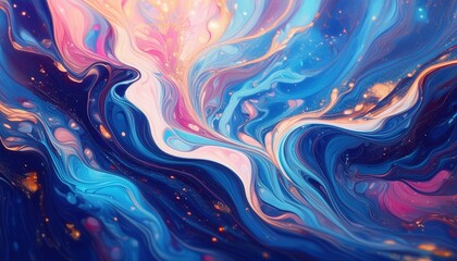 Fluid Fusion: Blue and Pink Abstract Palette