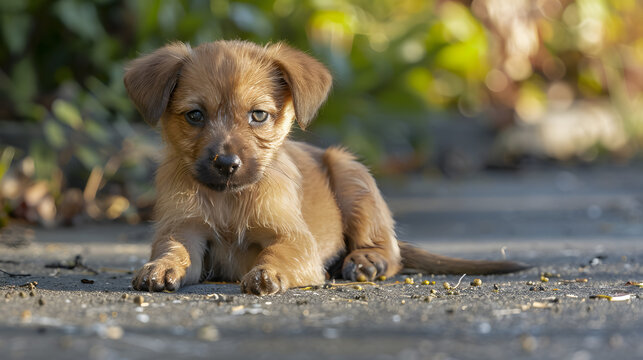 El Coraz&oacute;n Callejero: La Aventura del Cachorro Sin Hogar, perro calles abandonado