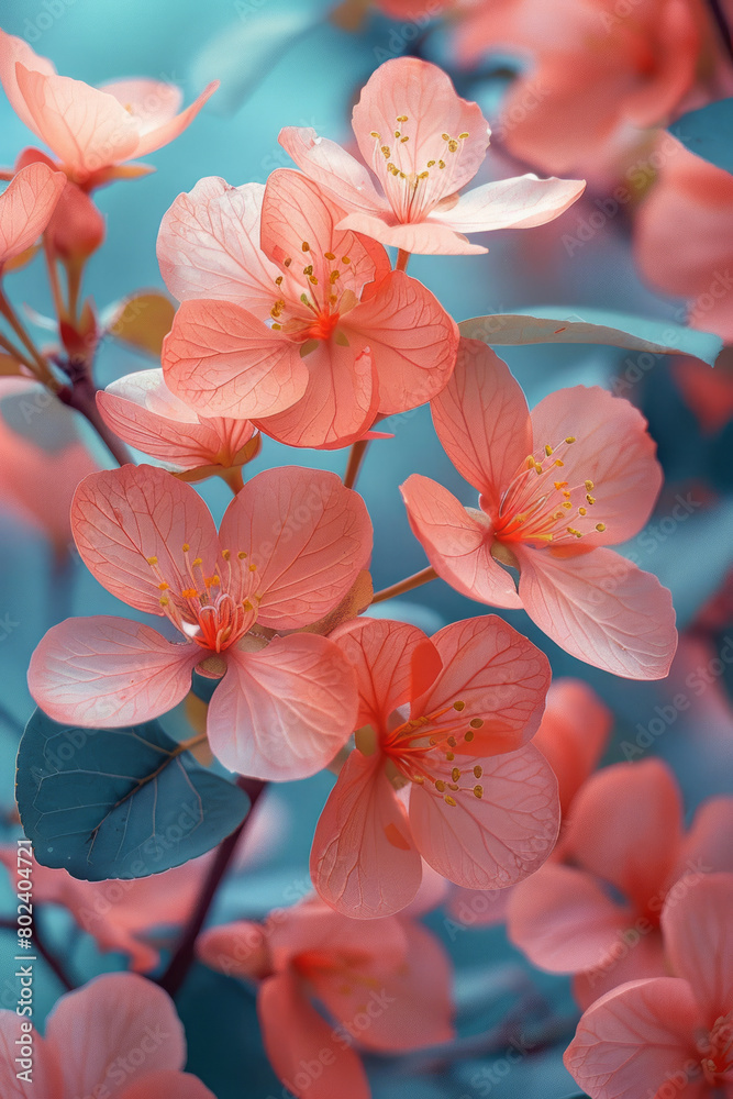 Aufkleber blossoming geometrics: a petalled array in pastel,