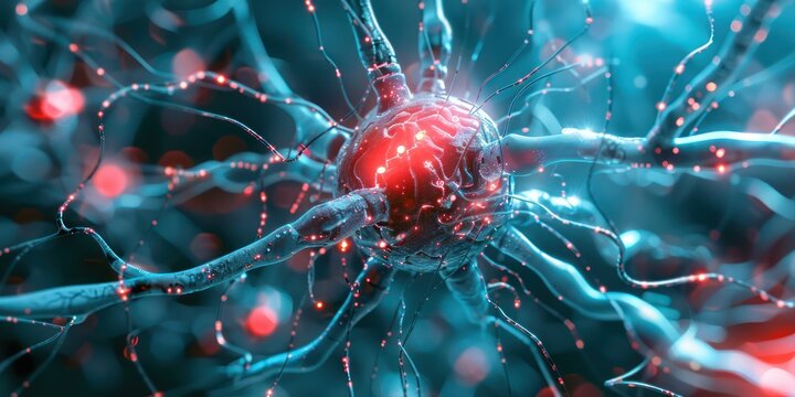 Close-up of an implantable medical device for neural monitoring, sophisticated technology in a clinical setting