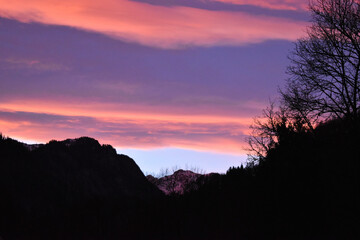sunset in the mountains