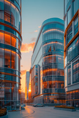 Flowing curves and sharp angles combined to represent the dynamic pace of modern life,