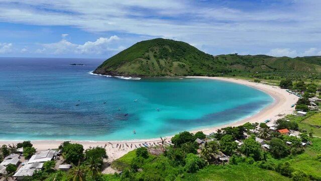 Aerial shot of the bay in Lombok island - Indonesia.