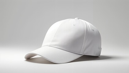 White cap on grey background. Mockup for designer.