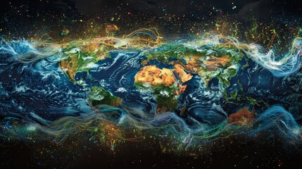 Obraz premium Craft an image illustrating the global influence of weather on various ecosystems