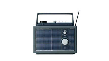 Handheld Portable Solar-Powered Radio on transparent background