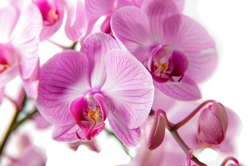 Fototapeta na wymiar Pink orchid flowers isolated on a white background.