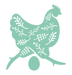 Chicken and egg, fowl-run, poultry yard. Agriculture, farming, food, bird and poultry farm, illustration