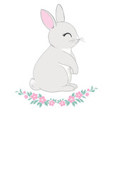 Hand Drawn Bunny. Cute Rabbit Vector.