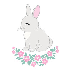 Hand Drawn Bunny. Cute Rabbit Vector.