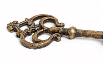 Fototapeta premium A gold key with a cross on it
