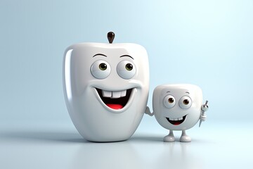Obraz premium Toothbrush and Toothpaste Standing Together. Generative AI
