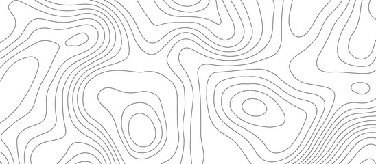 Fototapeta premium White background topography contour map with black curve lines .luxury topographic wavy pattern and geographic grid map design .