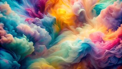 Fototapeta premium background made of fluffy yarn, colored threads, rainbow gradient