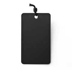 Black color blank paper Price label note isolated on white background