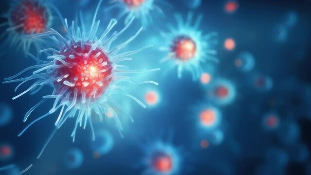 Virus moving close-up. Microbiology and virology concept. High quality 4k footage