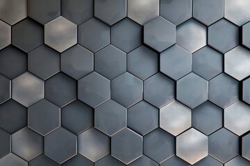 Gray hexagonal tiles for design and print on products.