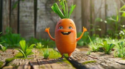 Carrot character gives a presentation