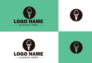 ice cream icon food restaurant cafe logo modern flat business vector logo