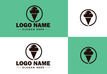 ice cream icon food restaurant cafe logo modern flat business vector logo