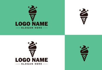 ice cream icon food restaurant cafe logo modern flat business vector logo