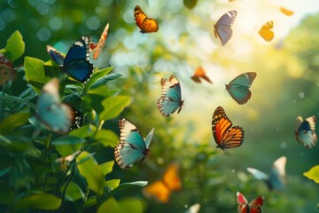 Butterflies in Sunlit Bliss