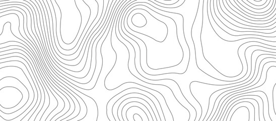 White background topography contour map with black curve lines .luxury topographic wavy pattern and geographic grid map design .