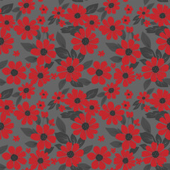 Obraz premium Seamless floral pattern. Background in small flowers for textiles, fabrics, cotton fabric, covers, wallpaper, print, gift wrapping, postcard, scrapbooking.