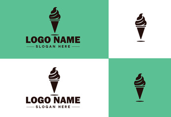 ice cream icon food restaurant cafe logo modern flat business vector logo