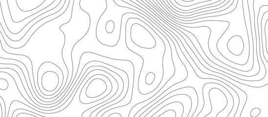 White background topography contour map with black curve lines .luxury topographic wavy pattern and geographic grid map design .