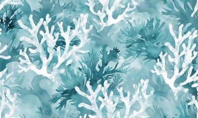Algae, corals, underwater, blue wallpaper