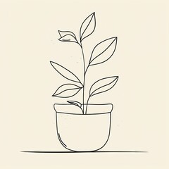 A simple line drawing of a potted plant.