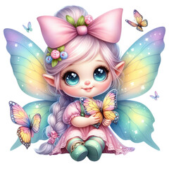 Cute Butterfly Gnome Clipart
