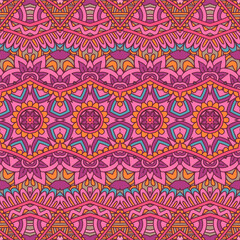 Vector seamless pattern playful abstract geometry mandala star colorful ethnic geometric psychedelic print design.