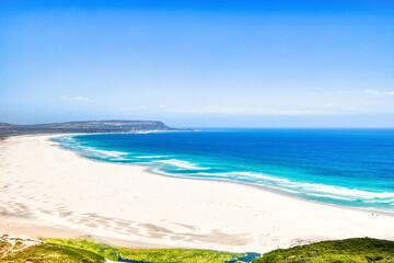 Chapman's Peak Drive Lookout over Long Beach during a Sunny Day, South Africa  - obrazy, fototapety, plakaty