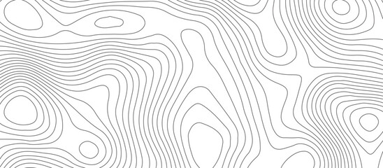 White background topography contour map with black curve lines .luxury topographic wavy pattern and geographic grid map design .