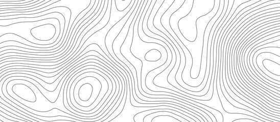 White background topography contour map with black curve lines .luxury topographic wavy pattern and geographic grid map design .