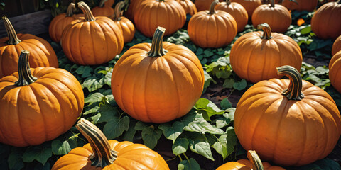 pumpkins on the ground