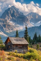 Obraz premium Blooming Roof: A House Adorned With Flowers