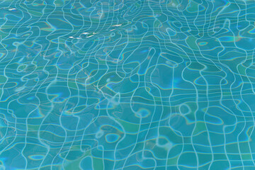 Swimming pool surface with patterns and ripples