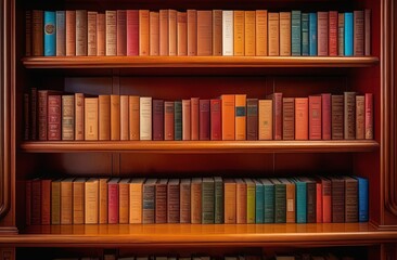 Fototapeta premium Book Shelf Filled With Books. Generative AI