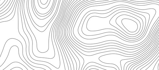 White background topography contour map with black curve lines .luxury topographic wavy pattern and geographic grid map design .