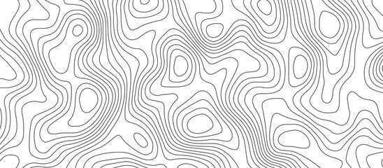 White background topography contour map with black curve lines .luxury topographic wavy pattern and geographic grid map design .