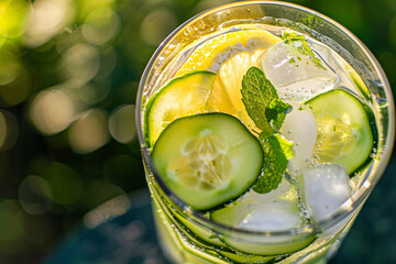 Refreshing Cucumber Lemonade Close-up