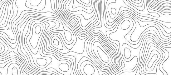 Fototapeta premium White background topography contour map with black curve lines .luxury topographic wavy pattern and geographic grid map design .